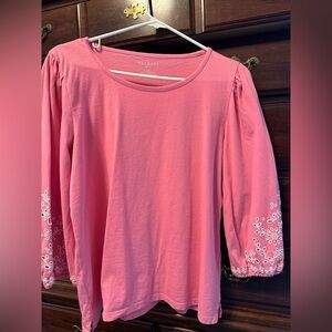 Talbots Pink Long Sleeve Women's Tee